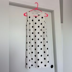 Anne Klein Black and White Dot Sleeveless Dress, size 8